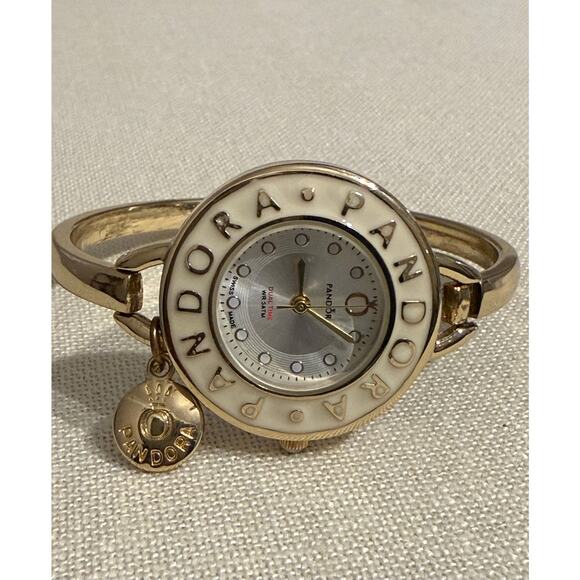 PANDORA Jewelry - Pandora Ring Style Watch Gold Tone Size 6”- $95 Works